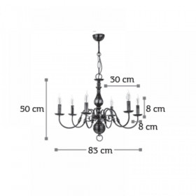 Φωτιστικό Οχτάφωτο Ε14 Οξυντέ 5309-8 INLIGHT