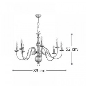 Φωτιστικό Πεντάφωτο Ε14 Λευκό Πατίνα 5311-8 INLIGHT
