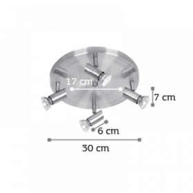 Σποτ Οροφής Τετράφωτο GU10 Νίκελ 9075-4 INLIGHT