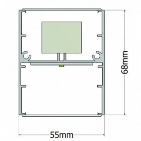 Φωτιστικό Επίτοιχο ATLAS LED 55 17.5W 4000k Ra80 580mm Μαύρο KT LIGHT