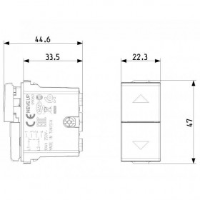 Διακόπτης Ρολών 1 Στοιχείου Carbon Ματ Neve 09060.CM VIMAR