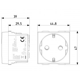 Πρίζα Σούκο Ασφαλείας Λευκό Neve 09208 VIMAR