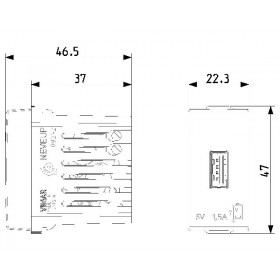 Πρίζα Φόρτισης USB TypeA 1 Στοιχείου Carbon Ματ Neve 09292.CM VIMAR