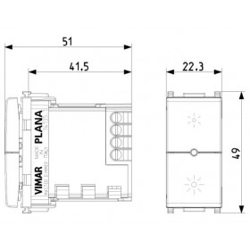 Dimmer Πλήκτρου Universal 1 Στοιχείου Λευκό Plana 14135.1 VIMAR