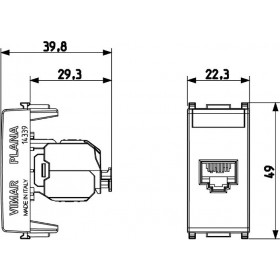 Πρίζα Δικτύου RJ45 Cat.6 FTP 1 Στοιχείου Λευκό Plana 14339.14 VIMAR