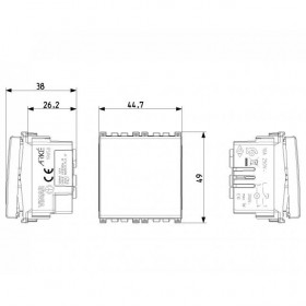 Μπουτόν Επιγραφής 2 Στοιχείων Metal Arke 19050.M VIMAR