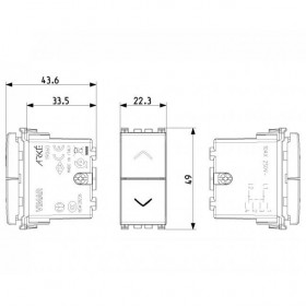 Διακόπτης Ρολών 1 Στοιχείου Metal Arke 19060.M VIMAR