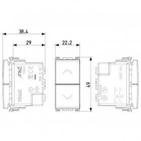 Μπουτόν Ρολών 1 Στοιχείου Metal Arke 19062.M VIMAR