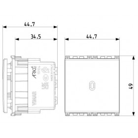 Διακόπτης A/R Αξονικός 2 Στοιχείων Λευκό Arke 19104.2.B VIMAR