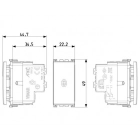 Διακόπτης Ενδιάμεσος A/R Αξονικός 1 Στοιχείου Γκρι Arke 19113 VIMAR