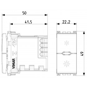 Dimmer Πλήκτρου Universal 1 Στοιχείου Γκρί Arke 19135.1 VIMAR