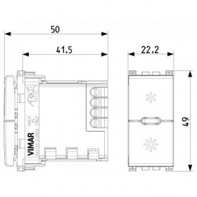 Dimmer Πλήκτρου Universal 1 Στοιχείου Metal Arke 19135.1.M VIMAR