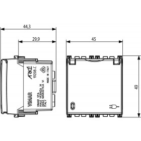 Πρίζα Σούκο Ασφαλείας Με Καπάκι Λευκό Arke 19208.C.B VIMAR