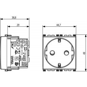 Πρίζα Σούκο Ασφαλείας Metal Arke 19208.M VIMAR