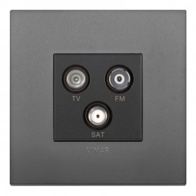 Πρίζα TV-RD-SAT Αστέρας 2 Στοιχείων Γκρι Arke 19303 VIMAR