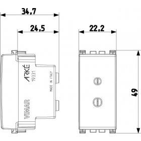 Πρίζα Ηχείου Με Πολικότητα 1 Στοιχείου Metal Arke 19331.M VIMAR