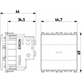 Διακόπτης Μεσαίος A/R Αξονικός 2 Στοιχείων Λευκό Eikon 20113.2.B VIMAR