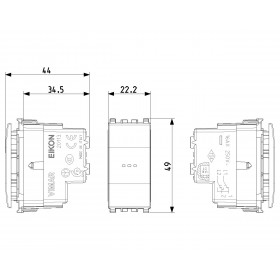 Διακόπτης Μεσαίος A/R Αξονικός 1 Στοιχείου Λευκό Eikon 20113.B VIMAR