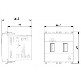 Πρίζα Φόρτισης USB Διπλή TypeA+A 2 Στοιχείων Next Eikon 20295.N VIMAR