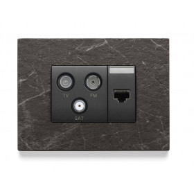 Πρίζα TV-RD-SAT Αστέρας 2 Στοιχείων Γκρι Eikon 20303 VIMAR