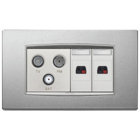 Πρίζα TV-RD-SAT Αστέρας 2 Στοιχείων Next Eikon 20303.N VIMAR