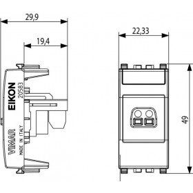 Πρίζα Ηχείου 1 Στοιχείου Γκρι Eikon 20583 VIMAR