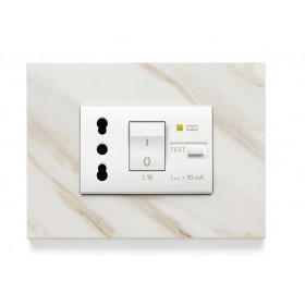 Πλαίσιο 3 Στοιχείων Λευκό Calacatta 22653.51 Eikon EXE VIMAR