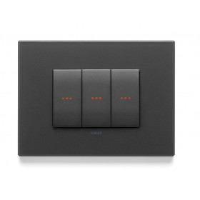 Πλαίσιο 3 Στοιχείων Μαύρο Σατινέ 22653.73 Eikon EXE VIMAR