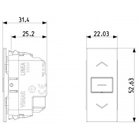 Διακόπτης Ρολών 1 Στοιχείου Λευκό Linea 30060.B VIMAR