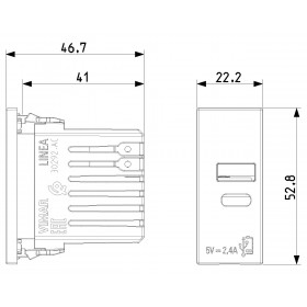 Πρίζα Φόρτισης USB Διπλή TypeA+C 1 Στοιχείου Μπεζ Linea 30292.ACC VIMAR