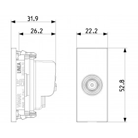 Πρίζα TV/RD/SAT Διέλευσης 1 Στοιχείου Μαύρο Linea 30300.10G VIMAR