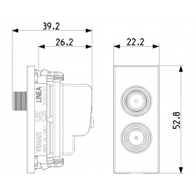 Πρίζα TV/RD-SAT 1 Στοιχείου Λευκό Linea 30302.01B VIMAR