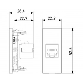 Πρίζα Τηλεφώνου RJ11 1 Στοιχείου Μπεζ Linea 30320.C VIMAR