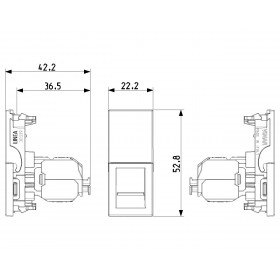 Πριζα Δικτύου RJ45 Cat.6 UTP 1 Στοιχείου Μαύρο Linea 30339.13G VIMAR