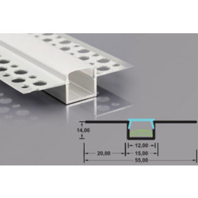 Προφίλ Για Ταινίες LED Αλουμινίο Με Οπάλ Κάλυμμα Χωνευτό Trimless WP31 LUCAS