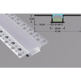 Προφίλ Για Ταινίες LED Αλουμινίο Με Οπάλ Κάλυμμα Χωνευτό Trimless WP32 LUCAS