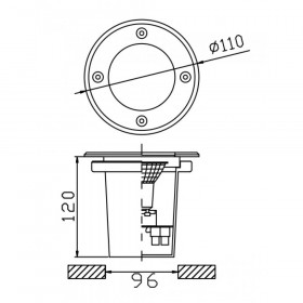 Σπότ Χωνευτό GU10 Ορειχάλκινο Loco 08938 INTERLIGHT