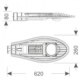 Φωτιστικό Οδικού Φωτισμού LED 70W 2200k Γκρί Livus INTERLIGHT