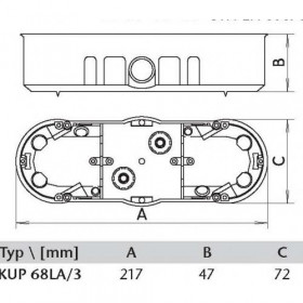 Κουτί Διακοπτών Γυψοσανίδας 3 Θέσεων 68LA/3 DABLER
