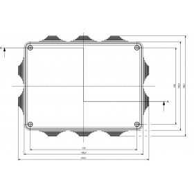 Κουτί Διακλάδωσης Επίτοιχο 190x140x70mm HF IP55 685.007 SCAME