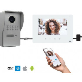 KIT Θυροτηλεόρασης 1 Διαμερίσματος Wi-Fi Με Οθόνη 7'' Λευκή 039113 CTC