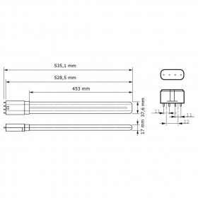 Λάμπα LED PL-L 24W 2G11 3000k Corepro HF PHILIPS