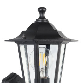 Απλικα Με Αισθητηρα 1x60w E27 Μαυρο Laterna 4 Ip44 Eglo
