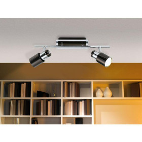 Σποτ Οροφής Δίφωτο GU10 Μαύρο Και Χρώμιο Davida1 30833 EGLO