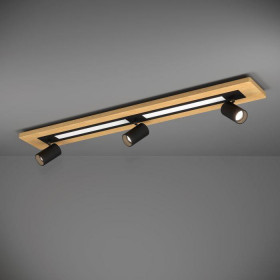 Σποτ Οροφής GU10 & LED 24W 3000k Ξύλο Και Μαύρο Torrestralle 39749 EGLO