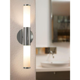 Απλίκα Μπάνιου E14 Χρώμιο Και Λευκό Palmera 87219 EGLO