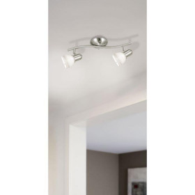 Σποτ Οροφής Δίφωτο E14 Νίκελ Σατινέ Dakar1 88473  EGLO