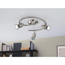 Σποτ Οροφής Τρίφωτο GU10 Νίκελ Και Χρώμιο Magnum 92643 EGLO