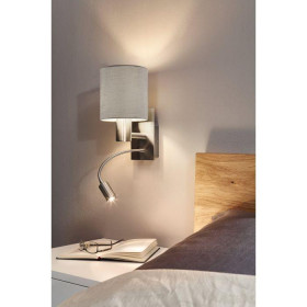 Απλίκα E27 Με Ενσωματωμένο Σπότ LED 3.8W 3000k Χρώμιο Και Taupe Pasteri 96478 EGLO