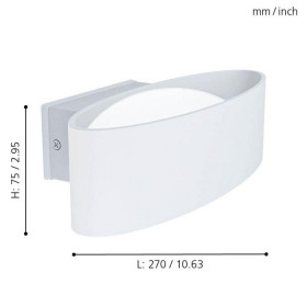 Απλίκα LED 10W 3000k Λευκό Chinoa 98709 EGLO